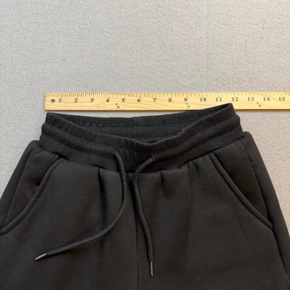 Fleece Lined Black Jogger Pants Size Small Cozy Winter - Picture 6 of 8